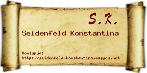 Seidenfeld Konstantina névjegykártya